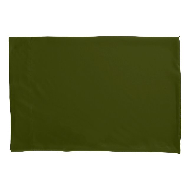 Dark olive green solid colour pillowcase (Front)