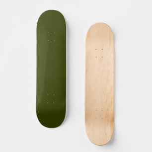 Dark olive green solid colour skateboard