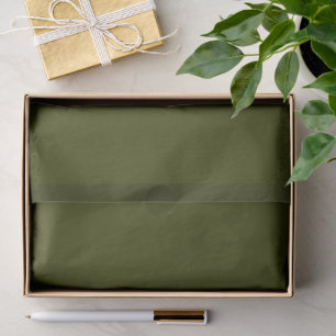 Dark olive green solid colour tissue paper