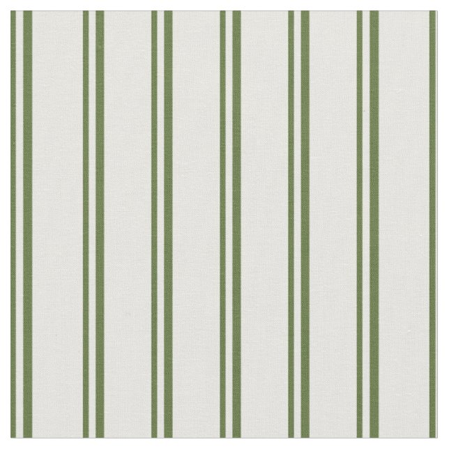 Dark Olive Green & White Coloured Pattern Fabric (Close Up)
