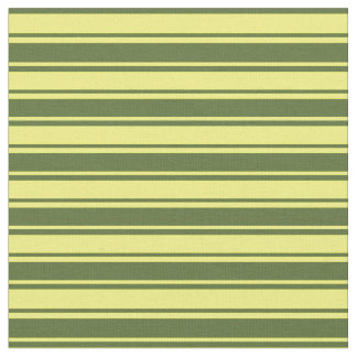 Dark Olive Green & Yellow Stripes Pattern Fabric