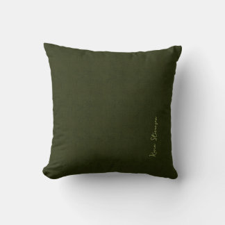 Dark olive textured cushion