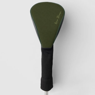 Dark olive textured golf head cover