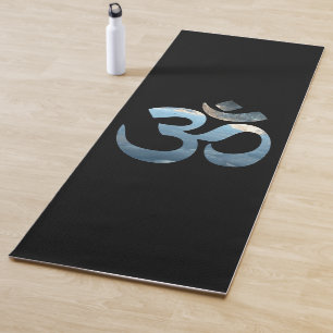 Dark Om Mantra Yoga Mat Water Ocean Meditation
