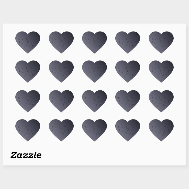 Dark Ombre Musical Notes Heart Sticker (Sheet)