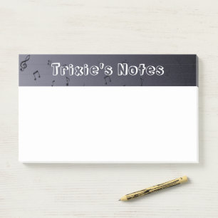 Dark Ombre Musical Notes Navy