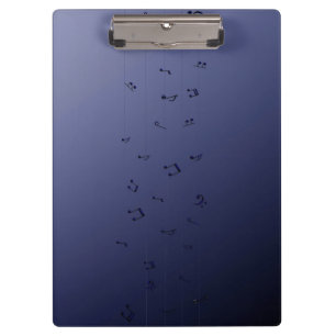 Dark Ombre Musical Notes Navy Clipboard