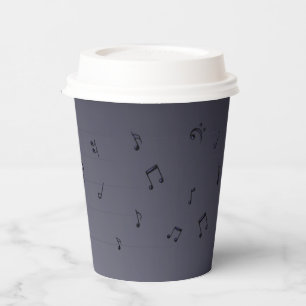 Dark Ombre Musical Notes  Paper Cups