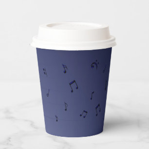 Dark Ombre Musical Notes  Paper Cups