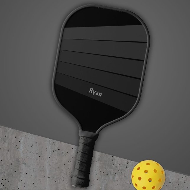 Dark on Dark Stripes Masculine Retro Pickleball Paddle (Creator Uploaded)