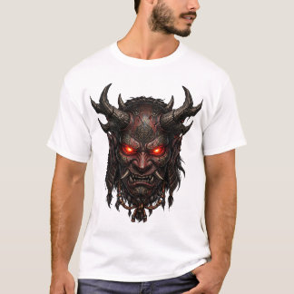 Dark Oni Demon Mask Japanese Horror Fantasy Artwor T-Shirt