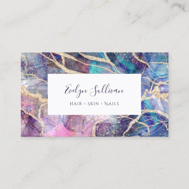 dark opal background business card (Front)