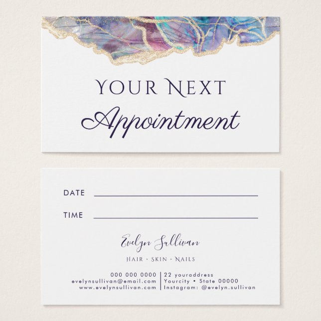 dark opal design Appointment Card (Front & Back)