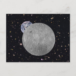 Dark or Far Side of the Moon Starry Sky Postcard