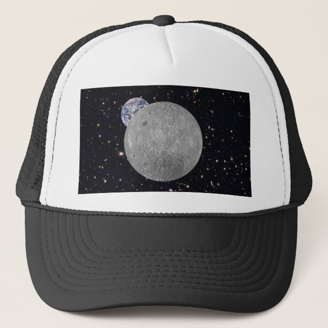 Dark or Far Side of the Moon Starry Sky Trucker Hat (Front)