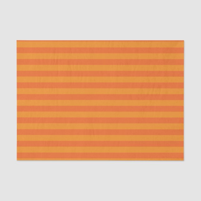 Dark Orange and Pumpkin Orange Stripes Tissue Paper (Front)