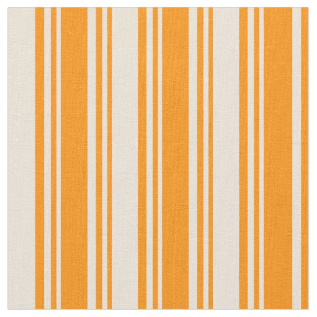 Dark Orange & Bisque Coloured Lined Pattern Fabric (Close Up)
