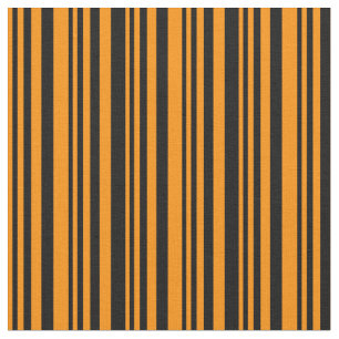 Dark Orange & Black Coloured Lined/Striped Pattern Fabric