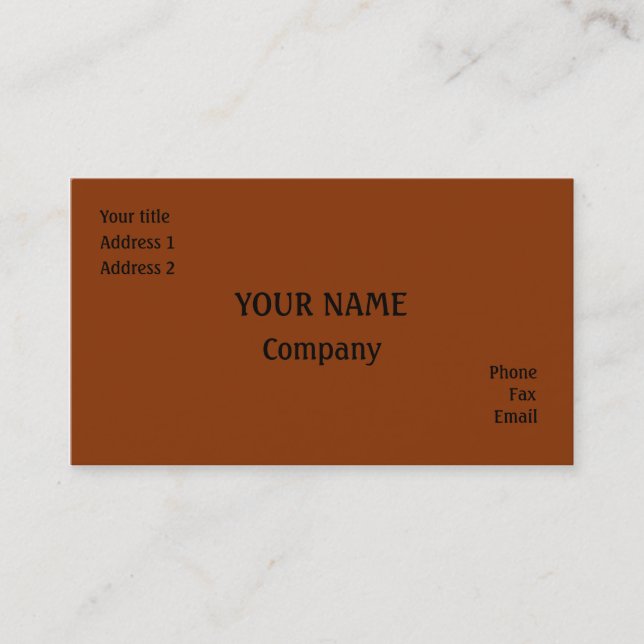 Dark orange business card (Front)