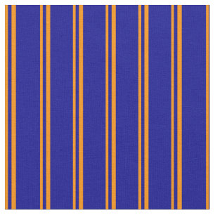 Dark Orange & Dark Blue Coloured Lines Fabric