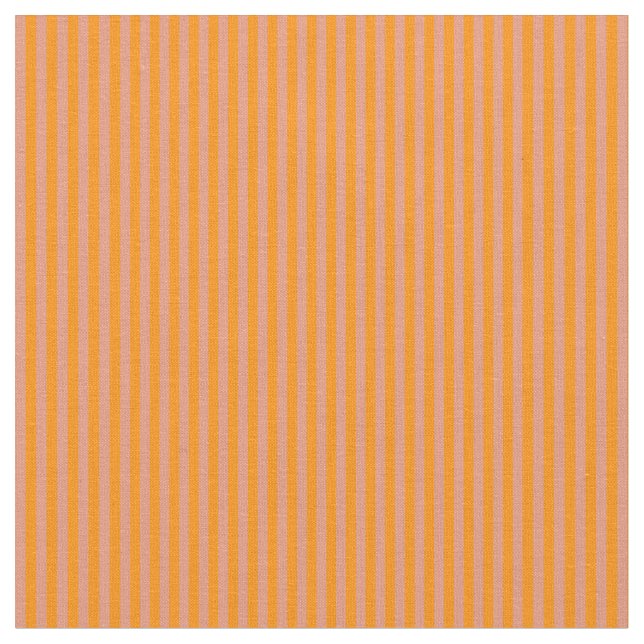 Dark Orange & Dark Salmon Coloured Lines Fabric (Close Up)