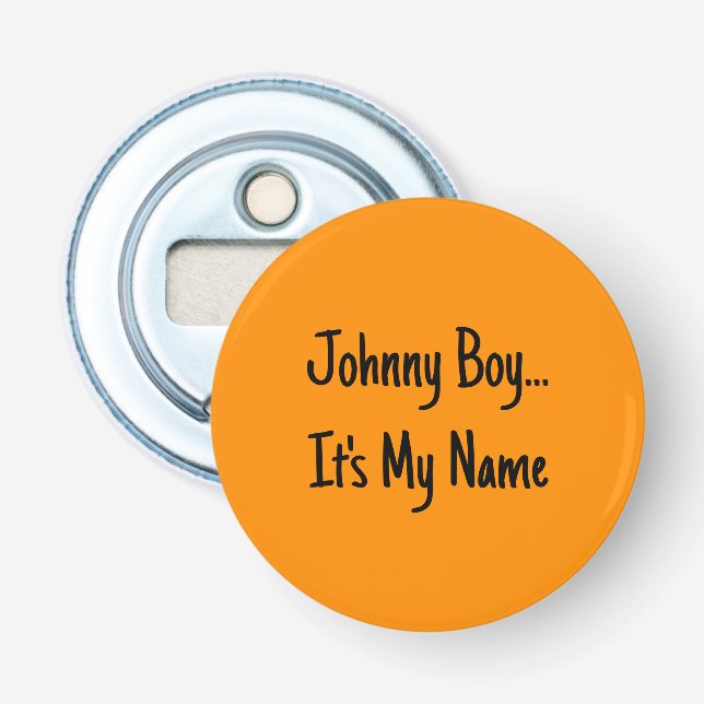 Dark Orange FF8C00 Solid Colour Design Button Bottle Opener (Front)