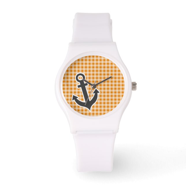 Dark Orange Gingham; Anchor Watch (Front)