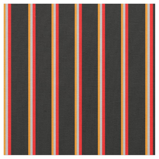 Dark Orange, Grey, Red, and Black Coloured Lines Fabric (Close Up)