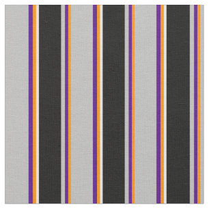 Dark Orange, Indigo, Grey, Black, and White Lines Fabric