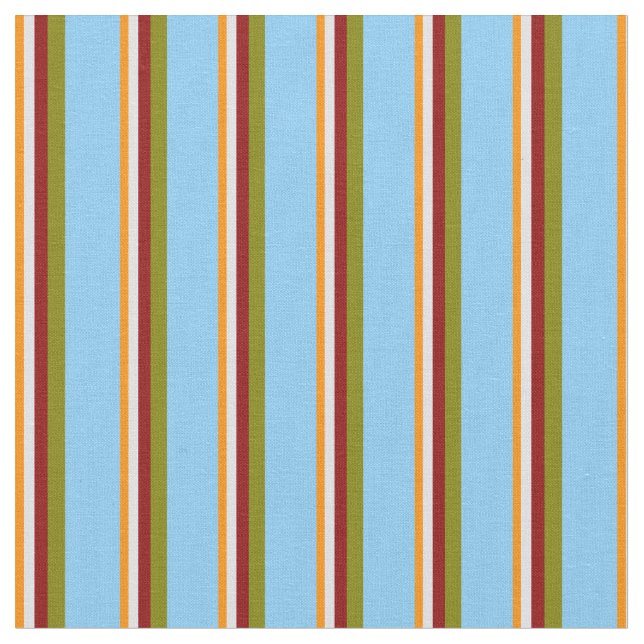 Dark Orange, Lavender, Red, Green & Light Sky Blue Fabric (Close Up)