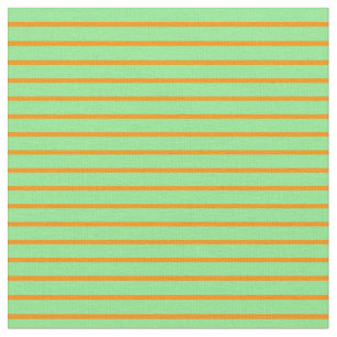 Dark Orange & Light Green Coloured Lined Pattern Fabric