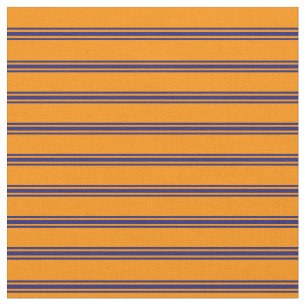 Dark Orange & Midnight Blue Striped/Lined Pattern Fabric