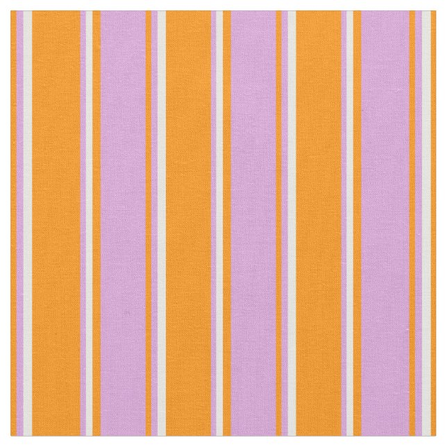 Dark Orange, Plum, and White Coloured Pattern Fabric (Close Up)