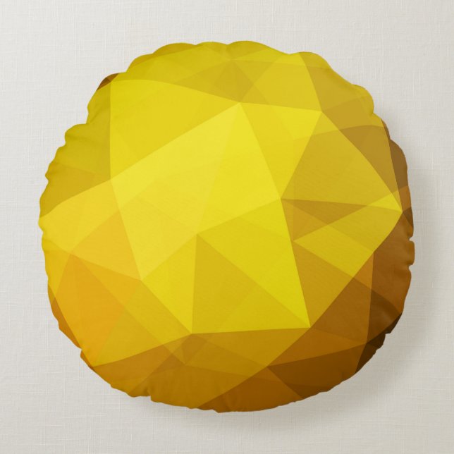 Dark orange polygonal. A completely new colour ill Round Cushion (Front)