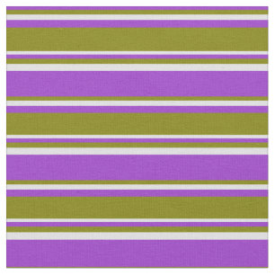 Dark Orchid, Green, and Lavender Coloured Lines Fabric