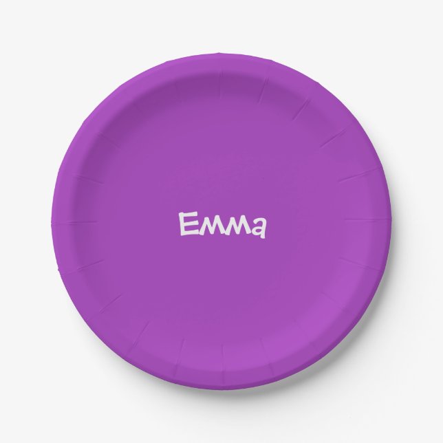 Dark Orchid Personalised Paper Plate (Front)