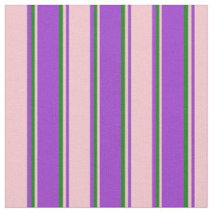 Dark Orchid, Pink, and Green Lines Fabric