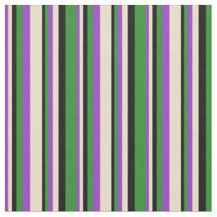 Dark Orchid, Tan, Black & Forest Green Colored Fabric