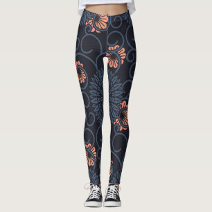Dark Ornamented Circles Vintage Seamless Leggings