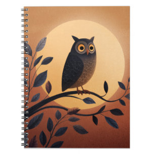 Dark Owl Golden Twilight Notebook