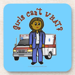Dark Paramedic Girl Coaster