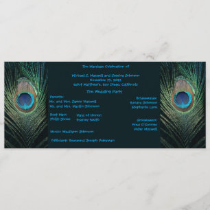 Dark Peacock Wedding Program Programme