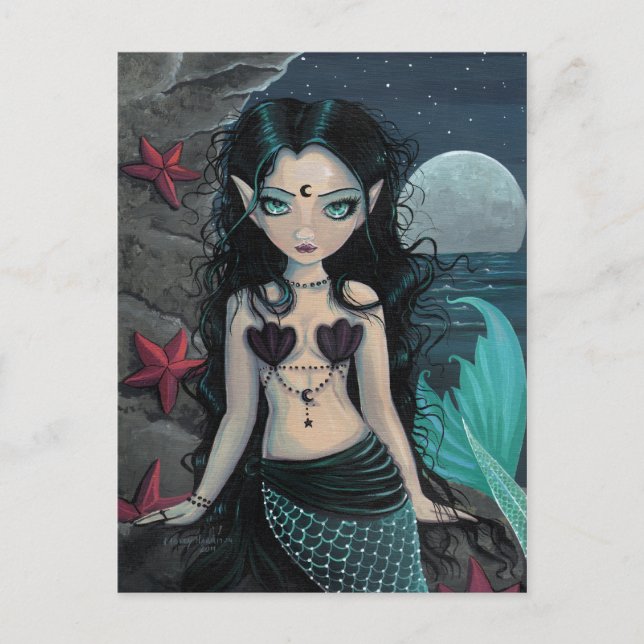 Dark Pearl Mermaid Postcard (Front)