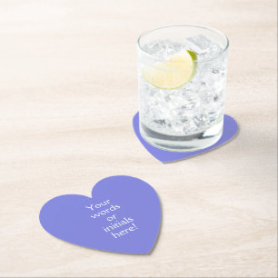Dark Periwinkle Purple Heart Shaped Coasters