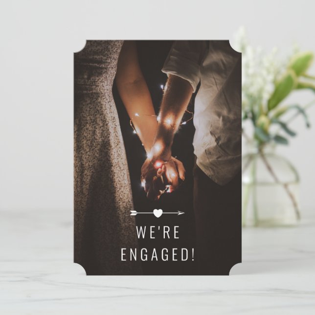 Dark Photo | Engagement Announcement | Card | Bttm (Standing Front)