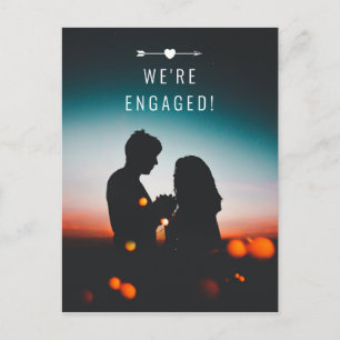 Dark Photo Engagement Announcement Postcard