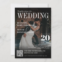 Dark Photo Magazine QR Code Elegant Boho Wedding