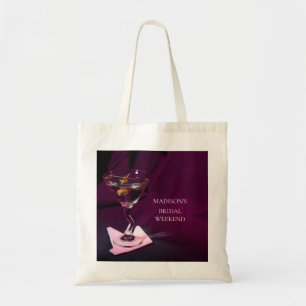 Dark Pink Bridal Party Wedding Weekend Martini  Tote Bag