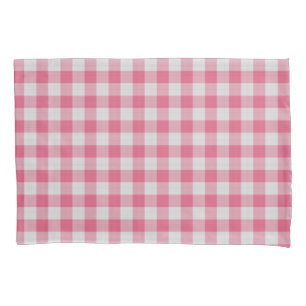 Dark Pink Checkered gingham Plaid Pillowcase