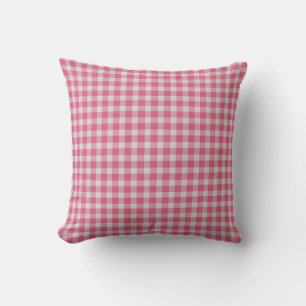 Dark Pink Checkered Plaid Cushion